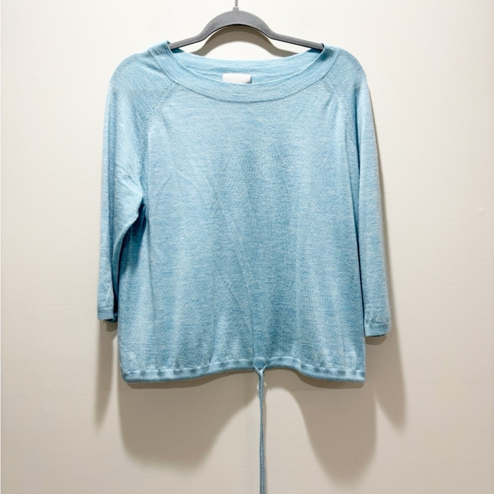 Pure Collection Superfine Cashmere Sky Blue Lightweight Sweater Size 8/10
